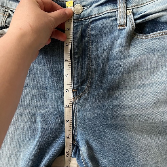 Hudson Nico Cigarette Size 28 Mid Rise Straight Ankle Jean Raw Hem Medium Wash - Picture 9 of 13